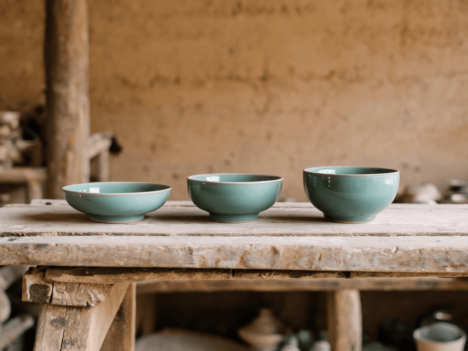 Closely related ceramic forms showing profile and rim variations