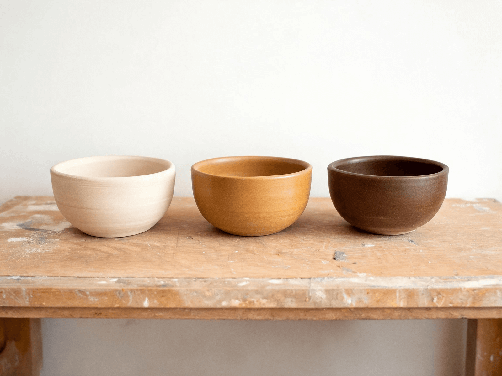 Ceramic glaze tests showing controlled tonal and surface variations
