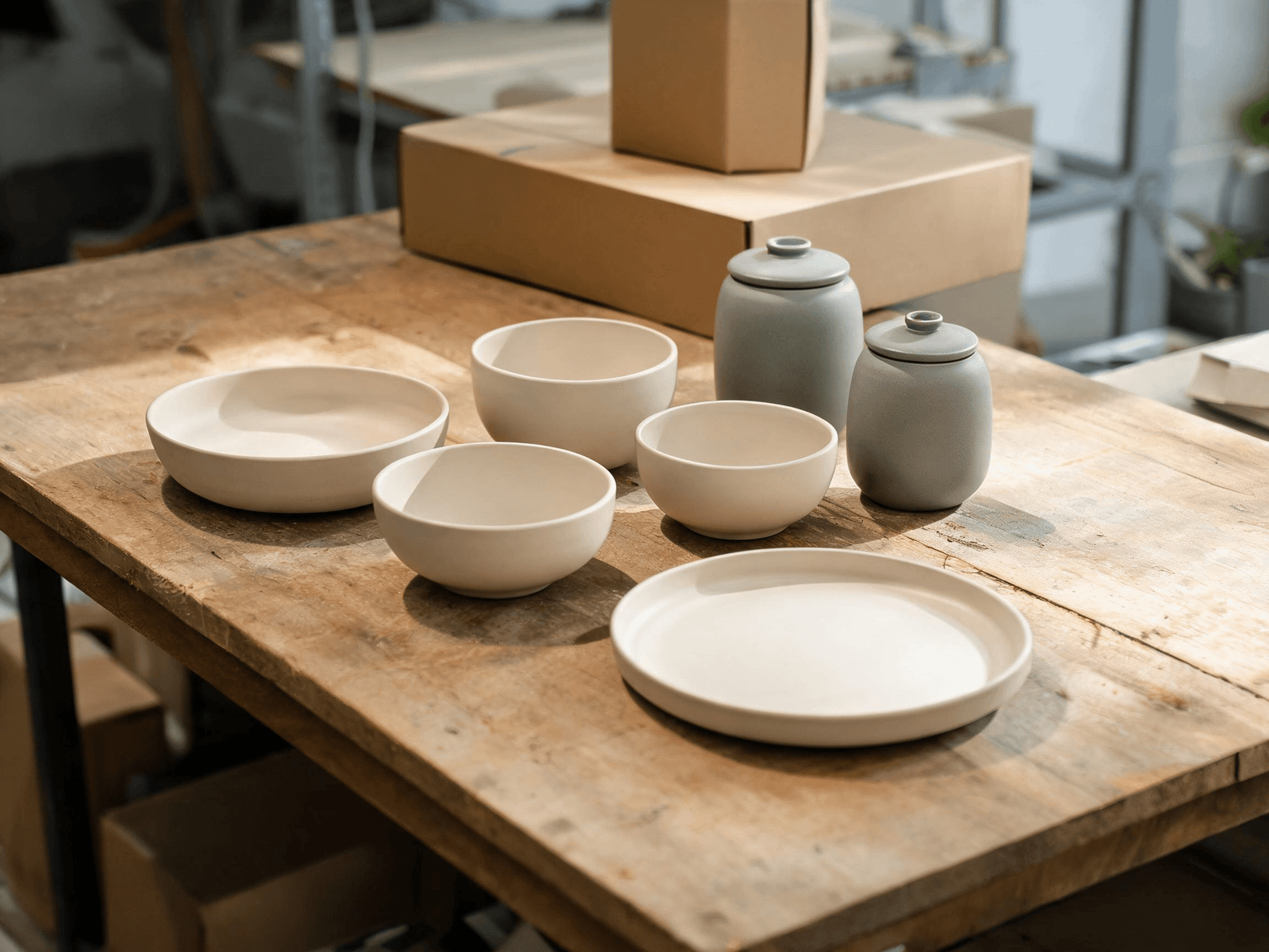 Related ceramic forms developed as a coherent retail and wholesale collection