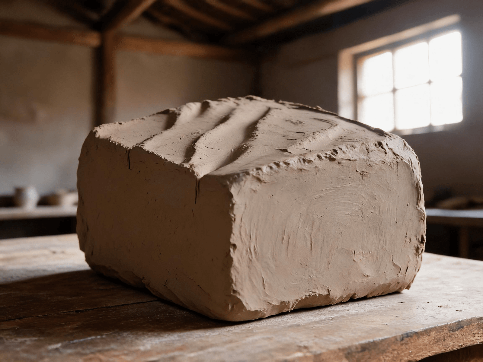 Raw ceramic clay material detail