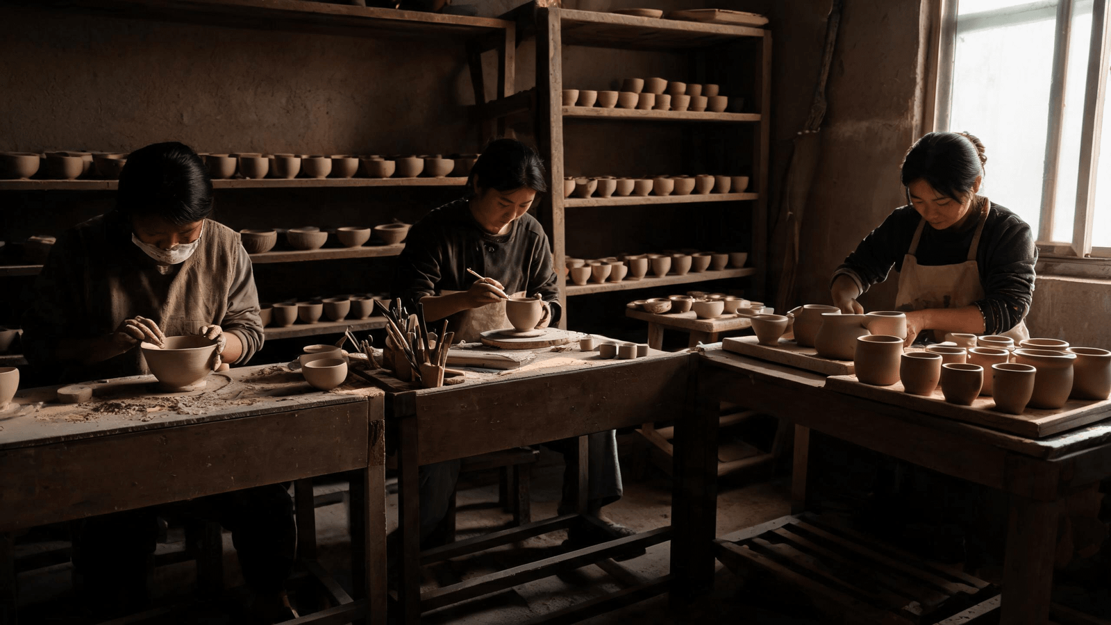 Approved ceramic samples and production pieces